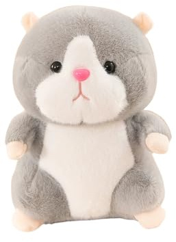 Xshelley 23 cm Kuschel Hamster Plüsch Spielzeug, Hamster gefüllt Tier Plüsch Spielzeug Geburtstag Kinder (Grau)