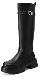 QUEEN HELENA Stivali Alti Platform Donna X33-65 (Nero, Taglia unica, Sistema Taglie Calzature EU, Adulto, Donna, Numero, Media, 39)