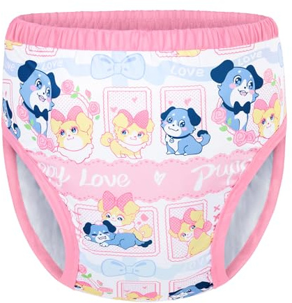 LittleForBig mjuka sidenunderkläder bekväma tvättbara återanvändbara träningsbyxor för vuxna – Puppy Love Little Blue S