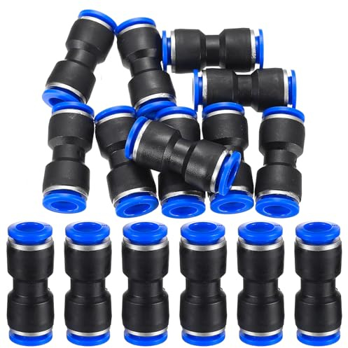 40 Pcs Pneumatic Fittings, Straight Push Connectors 8mm to 8mm Air Hose Connectors, Straight Pneumatic Push to Quick Connect Fittings, 2-Way Air Line Hose Pipe Fitting