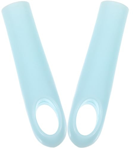 IMUSINICE 2pcs Broom Handle Grip Replacement End Caps for Dustpan and Sweeping Broom, 19mm Plastic Rod Sleeves in Lake Blue for Household Cleaning Tools