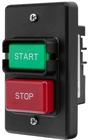 Puthernm Interruptor de Encendido/Apagado Monofásico de Voltaje Dual de 120 V/230 V, 3, Compatible con Sierras Mesa, Mesas Fresado, Taladros Columna, Sierras Banco y Sierras de Cinta.
