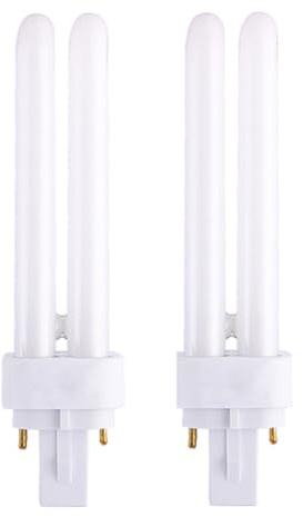 FKLiLEBU 2 Pack 4 pin Light Bulb 10W 6500k G24q-1 Cool White Lamp, AC220-240V Double Tube PLC, 850LM Non-Dimmable, 360° Lighting, for Bathroom, Corridor, Home