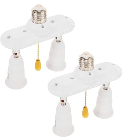 Zerodeko Portalámparas E27/e26 Interruptor de Cadena, Base de Lámpara de Plástico, Adaptador de Rosca para Bombillas, Accesorio de Iluminación para Lámparas de Mesa, Repuesto para Uso