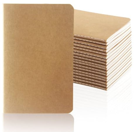 YUE QIN 18 Stück 14x9cm Notizbuch A6 Heft Liniert Notizheft Klein 60 Seiten | Notizblock Kraft Notizbücher Notebook Tragbares Journal Tagebuch Skizzenbuch für Schreiben Schule Büro Reisen Zeichnen