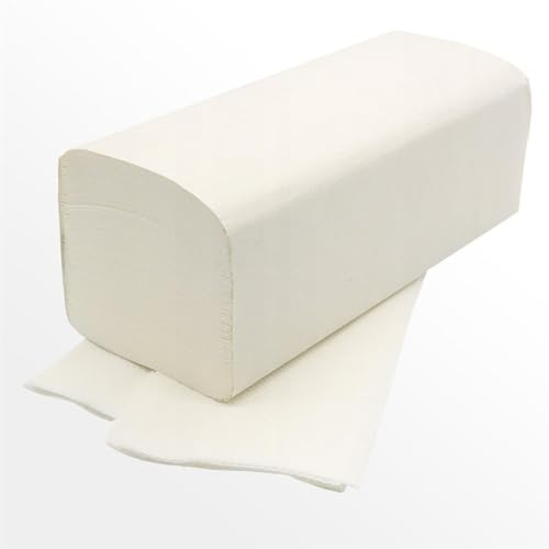 3000 Papierhandtücher 25x23 - Hochwertige Handtuchpapier für Spender - Weiße Falthandtücher für Küche & Bad - Handpapier Tücher - Sparpack für Unternehmen - Papiertücher für Hygiene & Komfort