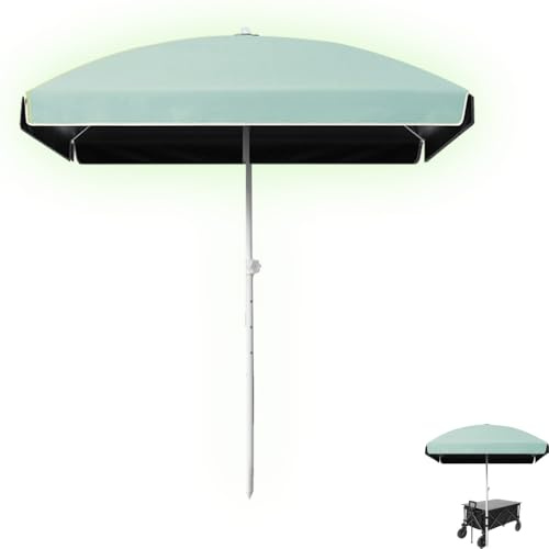 Ombrellone, ombrellone quadrato da patio, ombrellone da spiaggia portatile for sabbia, tavolo da mercato for ombrellone, piscina all'aperto resistente(Cyan)