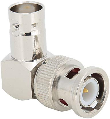 GOWENIC Adattatore Ad Angolo Retto da 50 Ohm BNC Maschio a Femmina | Connettore a Gomito Coassiale in Ottone per Sistemi di Comunicazione