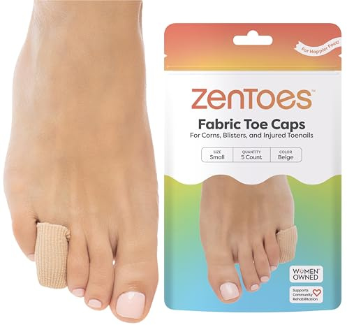 ZenToes Fabric Toe Protectors with Gel Lining, 5 Pack (Small)