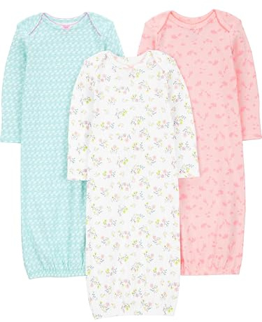 Carter's Simple Joys Nachthemd, für Babys, Mädchen, Baumwolle, 3 Stück ,Blue, Pink, White Floral ,US NB (EU 56-62)