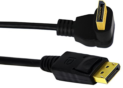 zdyCGTime Cable DP a DP (30 cm/12 Pulgadas), Chapado en Oro de 90 Grados DisplayPort Macho a DisplayPort Macho Cable Adaptador de Audio y vídeo Extensor.