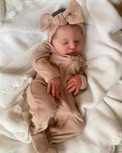 Reborn Babypuppen 20 Zoll Lebensechte Babypuppe Wiedergeboren Puppe Mädchen Weicher Vinylkörper Realistische Neugeborene Reborn Babys Sieht Wie EIN echtes Baby Handgemachte Puppen für Kindergeschenke