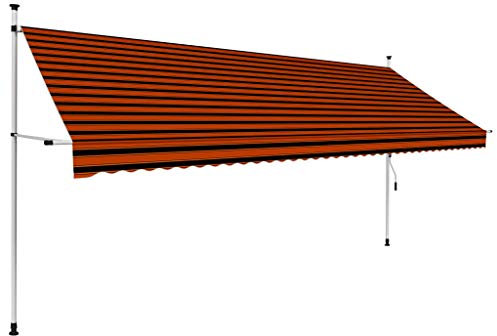 Tidyard Einziehbare Markise Handbetrieben | Gelenkarmmarkise Sonnenschutz Breite:200/300/400 cm | Terasse Markise Wasser-schmutzabweisend | Balkonmarkise Sonnenmarkise für Hof,Balkon,Restaurant