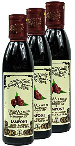 Giuseppe Giusti - 3er Pack Aceto Balsamico di Modena IGP Lampone (Himbeere) in 250 ml Flasche - Traditionell italienische Balsamessig