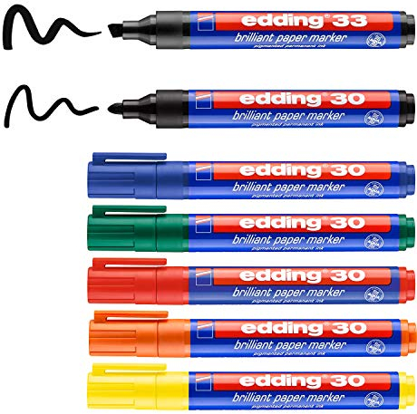 edding Colourful Flipchart Kit - Marker für Flipchart - 7er Set - leuchtende bunte Farben - Tinte schlägt nicht durchs Papier - zum Visualisieren am Flipchart, Sketchnotes - Flipchart-Stifte