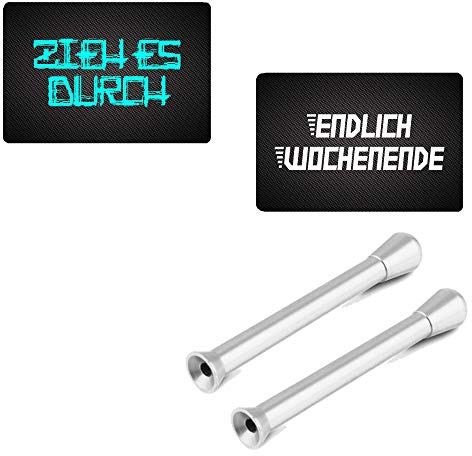 M&M Smartek 2X Alu-Röhrchen und 2 Carbon-Look Karten, Silber | Aluminiumröhrchen mit 70 mm Länge und abgerundeten Enden; die Karten im EC-Format passen in Brieftasche oder Etui unterwegs.