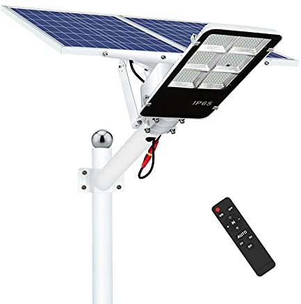 WERISE 800W Solar Straßenlampen für Außen mit Fernbedienung, Dimmbar 6500K LED Solarleuchte für Aussen, IP65 Wasserdicht Outdoor Solarlampen für Garten Straße Wand Balkon Parkhäuser Garage