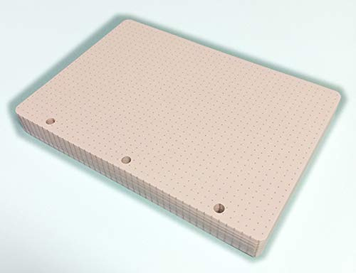 tipome Dotted Nachfüllmine 100 Blatt A5 14,5 x 20,5 cm 120 g weißes Papier 3-Loch für A5-Ordner mit 3 Ringen - Pfirsich