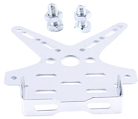 Motorrad Nummer Kennzeichenhalter, Asudaro Motorrad Lizenz Kennzeichen Halter Halterung Einstellbare Nummernschildhalter Universal Aluminiumlegierung Rahmen Halter,Silber-