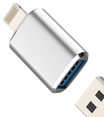 Lightning to USB Adapter, USB 3.0 Female OTG Data Sync Converter for iPhone 13 12 11 Xr XS 8 7 Plus Max Camera, USB Flash Drive, Card Reader, Mouse, MIDI Keyboard