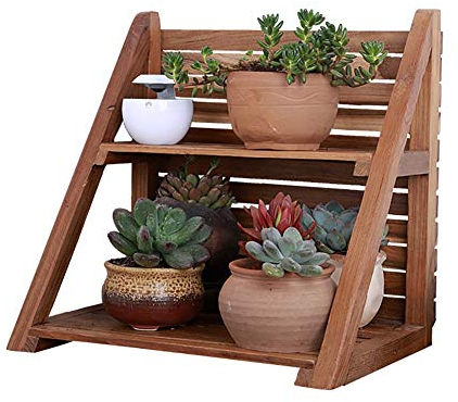 FLBT Blumentopfhalter Pflanzenständer Kleiner Pflanzenständer aus Holz Blumentopfregal Bodenregal Pflanzenregale Blumen Hocker Tisch Outdoor Indoor Wohnzimmer Balkon Blumenständer
