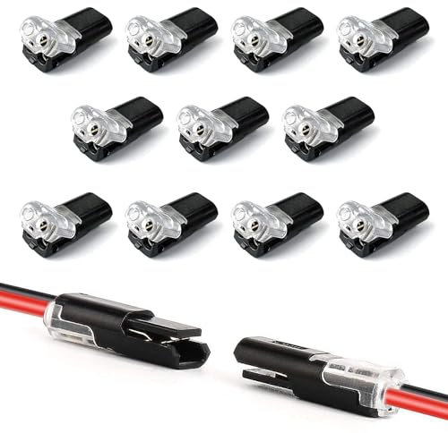 20pcs Wire Connectors Push Fit Double-Wire Push-In Connector with Locking Buckle Double Wire Plug in Connector for Electrical