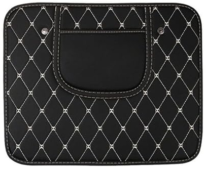 THOMIX 2 Stück Auto Rücksitz Anti Kick Pad für Mercedes Benz GLC 200 200d 220d 260 300, Wasserdicht Leder Rückenlehne Anti-Kick Pads Autositz Rückenlehnenschutz Mit Taschen,Short-Black