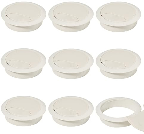 9 Kabeldurchführung Schreibtisch Kabeldurchführung, Tisch Kabeldurchführung, Kabeldurchlass Schreibtisch, Kabel Durchführungen (weiß-60mm)