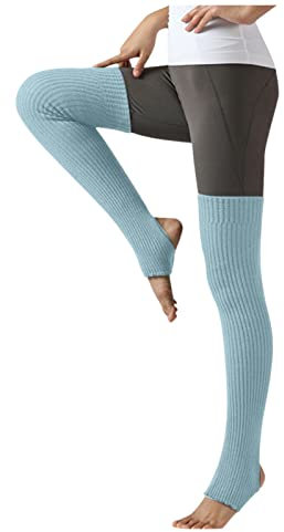 Leggings Damen Kniestrümpfe Socken Tanzen Strick Solide Ballett Yoga Warme Socken Socken Frauen 11, hellblau, Einheitsgröße