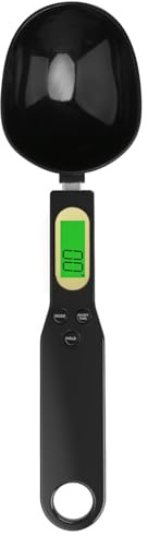 Digital Measuring Spoon Scale, Weighing Spoon Scale 500g/0.1g High Accuracy Detachable Black Electronic Measuring Spoon with LCD Display Tare and Unit Conversion for Kitchen Cooking Meal Prep Pet Food