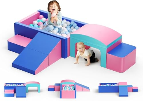 CUPCHID Struttura da arrampicata per bambini, blocchi da costruzione in schiuma Soft Play per bambini, mattoncini morbidi per arrampicata giganti, giocattolo da arrampicata per bambini da 1 a 3 anni