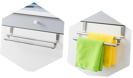 Operitacx Toallero Doble Extensible Inoxidable para Baño Montaje Puerta de Armario Diseño Retráctil Resistente y Ahorra