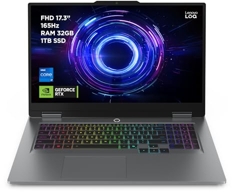 Lenovo LOQ Gaming Notebook 17.3 FHD (1920x1080) 165Hz, Intel Core i7-13700HX, RAM 16GB, 1TB SSD, NVIDIA GeForce RTX 5060 8GB GDDR7, Windows 11, Tastiera Retroilluminata - Luna Grey