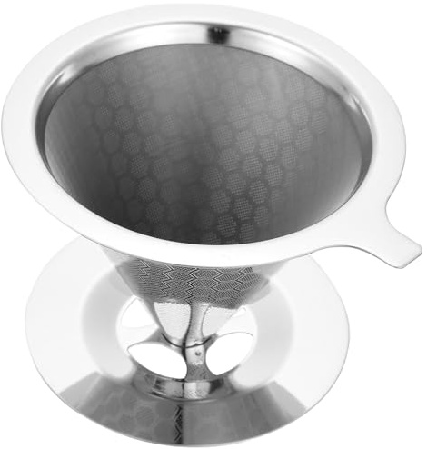 jojofuny Filtre Café Inox Double Filtre Permanent Mailles Fines pour Goutte Lente Usage Professionnel