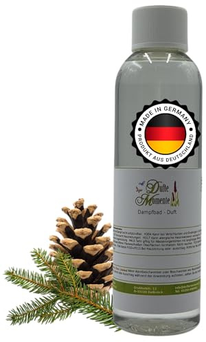 Dufte Momente Dampfbad Duftkonzentrat Deutscher Wald 250ml – natürlicher Wellnessduft mit Fichte, Tanne & Latschenkiefer – für Dampfbäder, Verdampferanlagen & Dampfduschen – vegan, Made in Germany