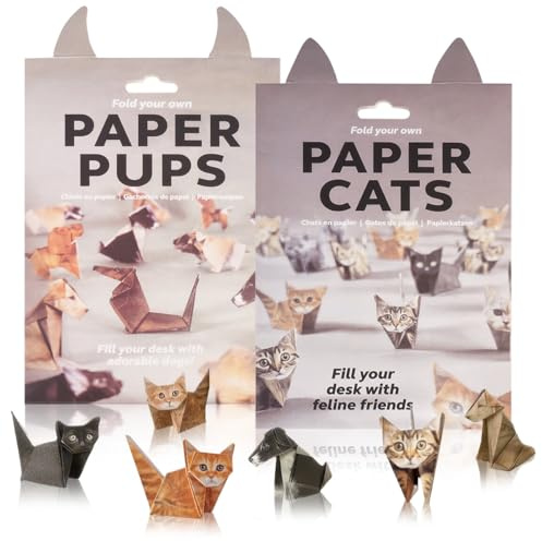 100 Hojas Origami Gatos Kit, Papel Gatos Origami 3D, Kit de Papel de Origami para Gatos, Diy Paper Cats, DIY Paper Perro Gato Craft Kit, Decoración Creativa de Escritorio, para Niños y Adultos