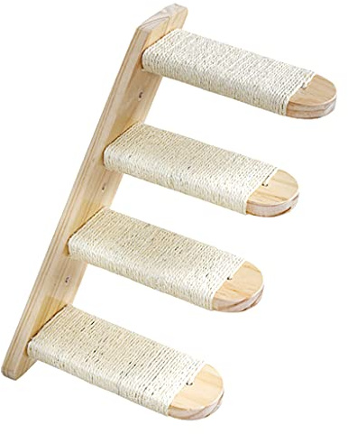 YCHUCH Wandmontierte Katzen Kletterleiter Kätzchenregal Katzentreppe Nickerchenbett Heimtierbedarf Für Kreatives Kätzchenspielzeug Wandmontage Katzenregal