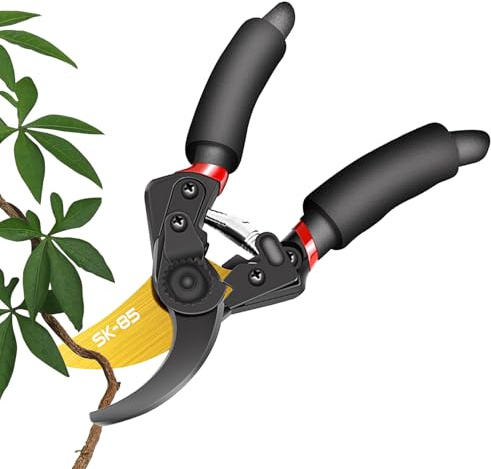 Garden Shears - 18 x 9 Inches Titanium Steel Hand Snow Secateurs - 18 x 9 Inches Titanium Sider, Professional & Robust | Precise Rose Cutting Garden Tool Easy to Use Ideal for Gardening