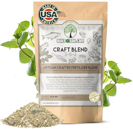 BuildASoil Fertilizer for Vegetable Garden and Organic Plant Food | Hand-Crafted Organic Fertilizer with 15 Premium Ingredients | Ensures Larger Plants and More Fragrant Flowers (10 LB - Medium Bag)