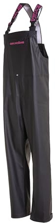 Grundéns Women’s Neptune Commercial Fishing Bib Pants | Waterproof, Adjustable, Black, Medium