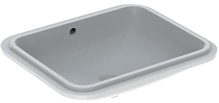 Geberit VariForm 500.765.01.2 - Lavabo da incasso rettangolare, 500 x 400 mm, senza foro per rubinetto, con troppopieno, colore: bianco