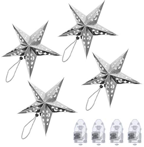 SOLUSTRE 1satz Weihnachtliche Papierstern Pendelleuchte Mit Led-lichtern Für Festliche Dekoration Zufällige Farben Für Weihnachten Partys Und Zuhause