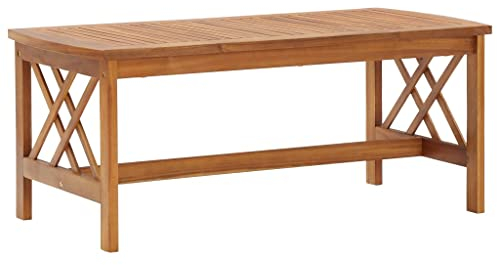 vidaXL Akazienholz Massiv Couchtisch Gartentisch Beistelltisch Balkontisch Holztisch Teetisch Terrassentisch Loungetisch 102x50x43cm