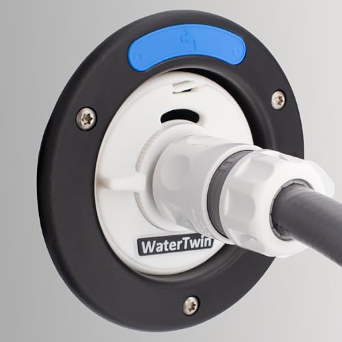 Watertwin Husbil vattentankadapter | Caravan påfyllningssticka tillbehör | vattentanklock med dubbel Gardena-anslutning (adapter för tanklock 3-stift D:78)