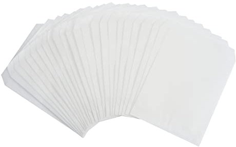 FOCCIUP 15,2 x 20,3 cm, kleine, flache Papiertüten, halbtransparent, gewachste Pergamin-Tüten für Partygeschenke, 100 Stück
