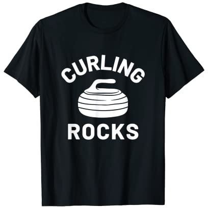 Curling Rocks Funny Curling Stone Winter Sport Curling Broom T-Shirt