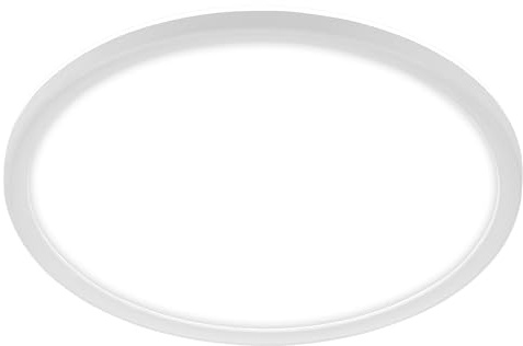BRILONER - LED Deckenlampe Bad mit indirektem Licht, flach, neutralweiße Lichtfarbe, Deckenleuchte, LED Panel, Badlampe, Badezimmerlampe, Küchenlampe, Feuchtraumleuchte, 42x3,5 cm, Weiß