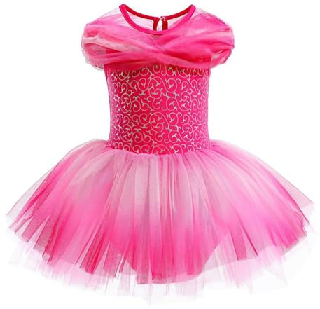 Lito Angels Prinzessin Traumprinzessin Traumprinzessin Ballettkleid Ballerina Kostüm für Kinder Mädchen, Ballett Kleid Tutu Tanzkleid, Größe 5-6 Jahre 116, Pink (Tag-Nummer 120)