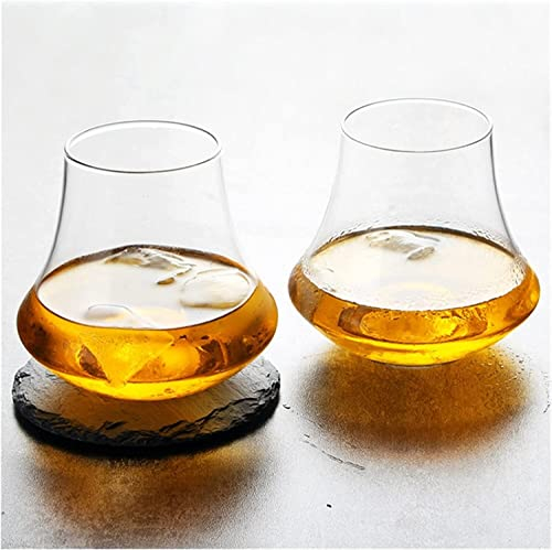 SKUZA Verre à Whisky,Tulip Wide Edge Whisky Tumbler Copita Nosing Glasses Whisky Chivas Drinking Cup Liquor Spirits Wine Tasting Glass Verre A Vin (Capacity : 340ml, Color : 2 Pcs)