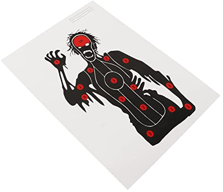 RiToEasysports Papel de Objetivos de Tiro, 10 Uds. Papel de Tiro de Práctica de Tiro con Objetivos de Papel Flecha Accesorios de Tiro de Caza 45x32cm (Calavera Zombi)